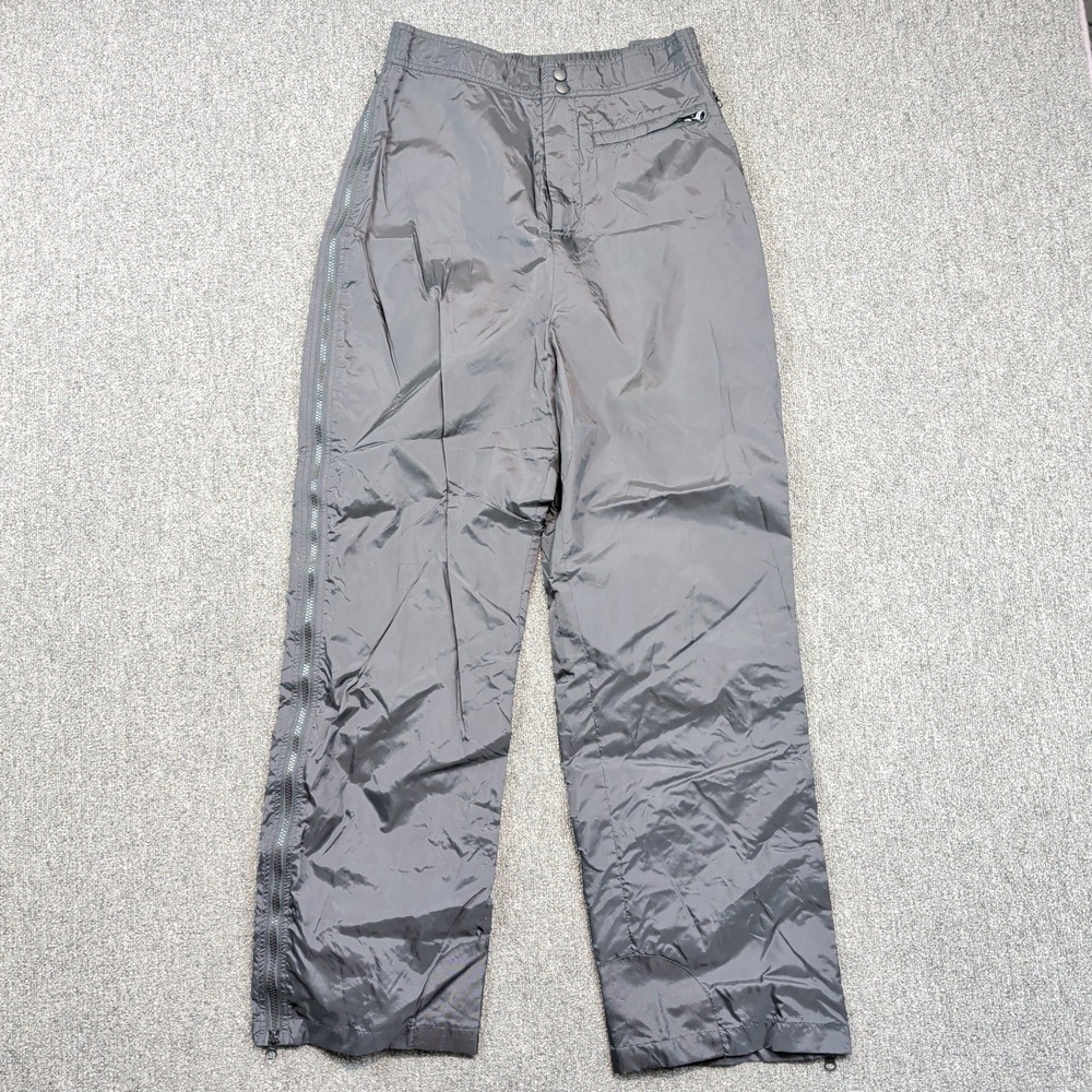 Splitrail Vintage Y2K Snow Pants Large Black Gorpcore Full Side Zip Utility Ski